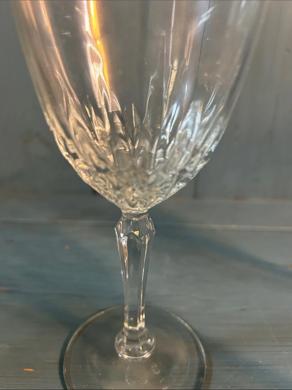 Vintage Clear Cut Crystal-Style Wine Glasses - Set of 3 | Diamant Pattern
